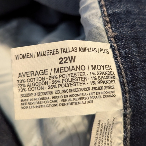 GLORIA VANDERBILT Amanda Dark Rinse Distessed Ankle Jeans Plus Size 22W NEW - Picture 11 of 11